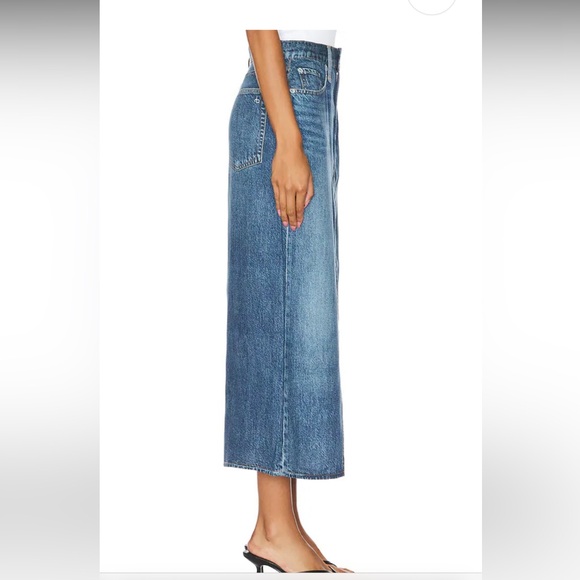 NWT RAG & BONE LIQUID MIRAMAR CLARA MIDI SKIRT IN CAMERON - Picture 3 of 10